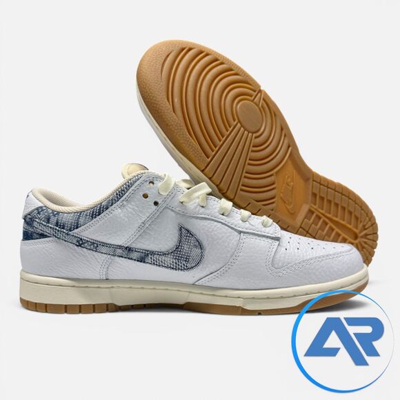 Nike Dunk Low \'Washed Denim\' Men’s Size 11 Shoes White Midnight Navy FN6881-100 main image 5